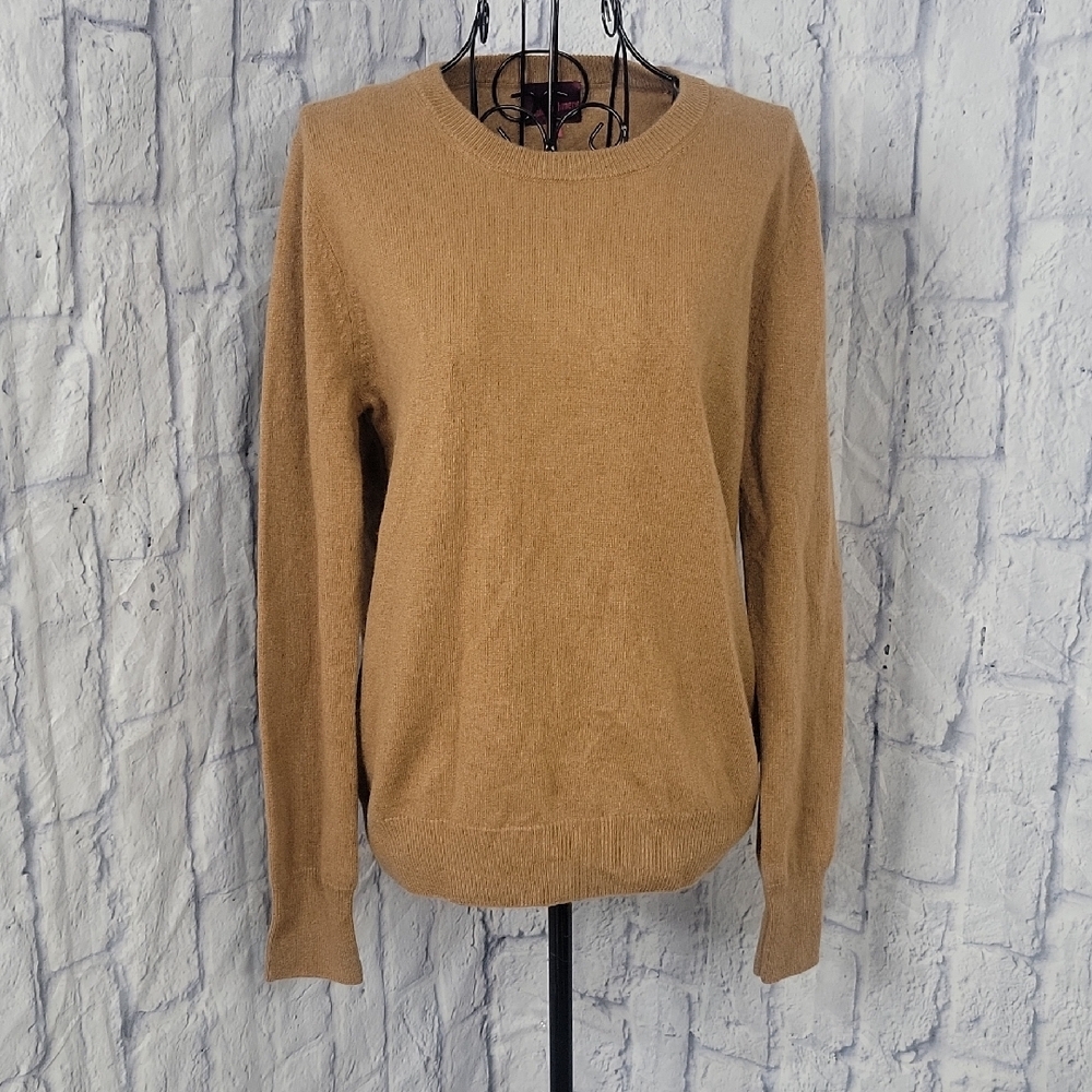 STATE CASHMERE Women's Beige Crew Neck‎ Pullover Sweater Medium